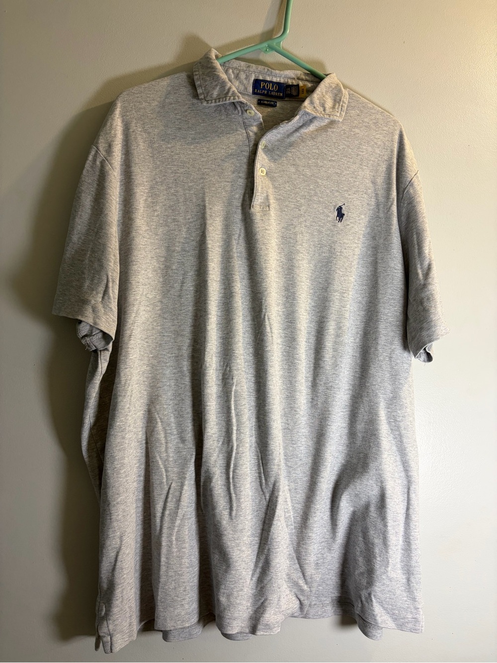 Polo by Ralph Lauren Light Gray Short Sleeve Polo with Navy Pony